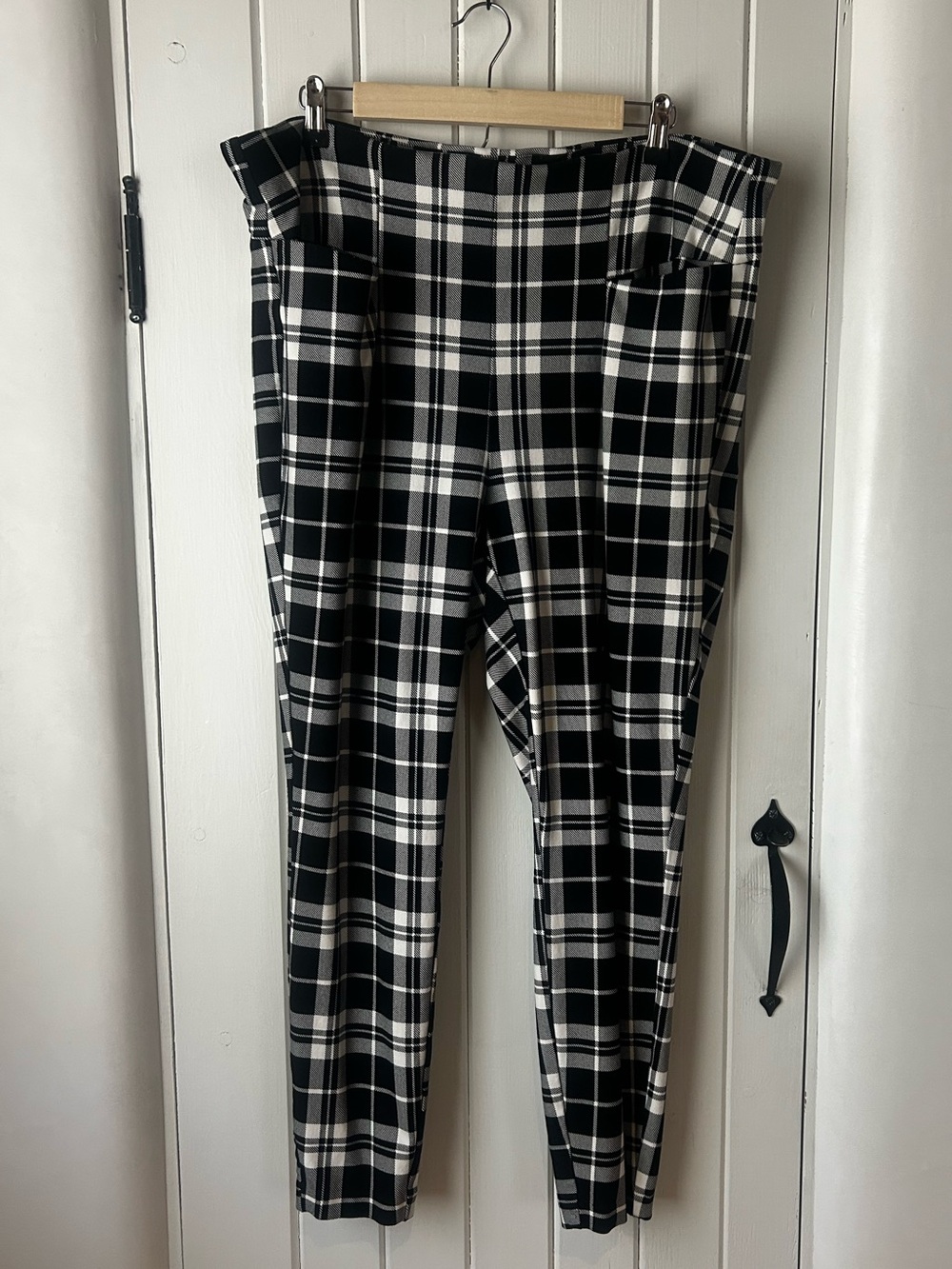 Torrid, Studio by Torrid, Black and White Plaid Slim Trousers Size 3R